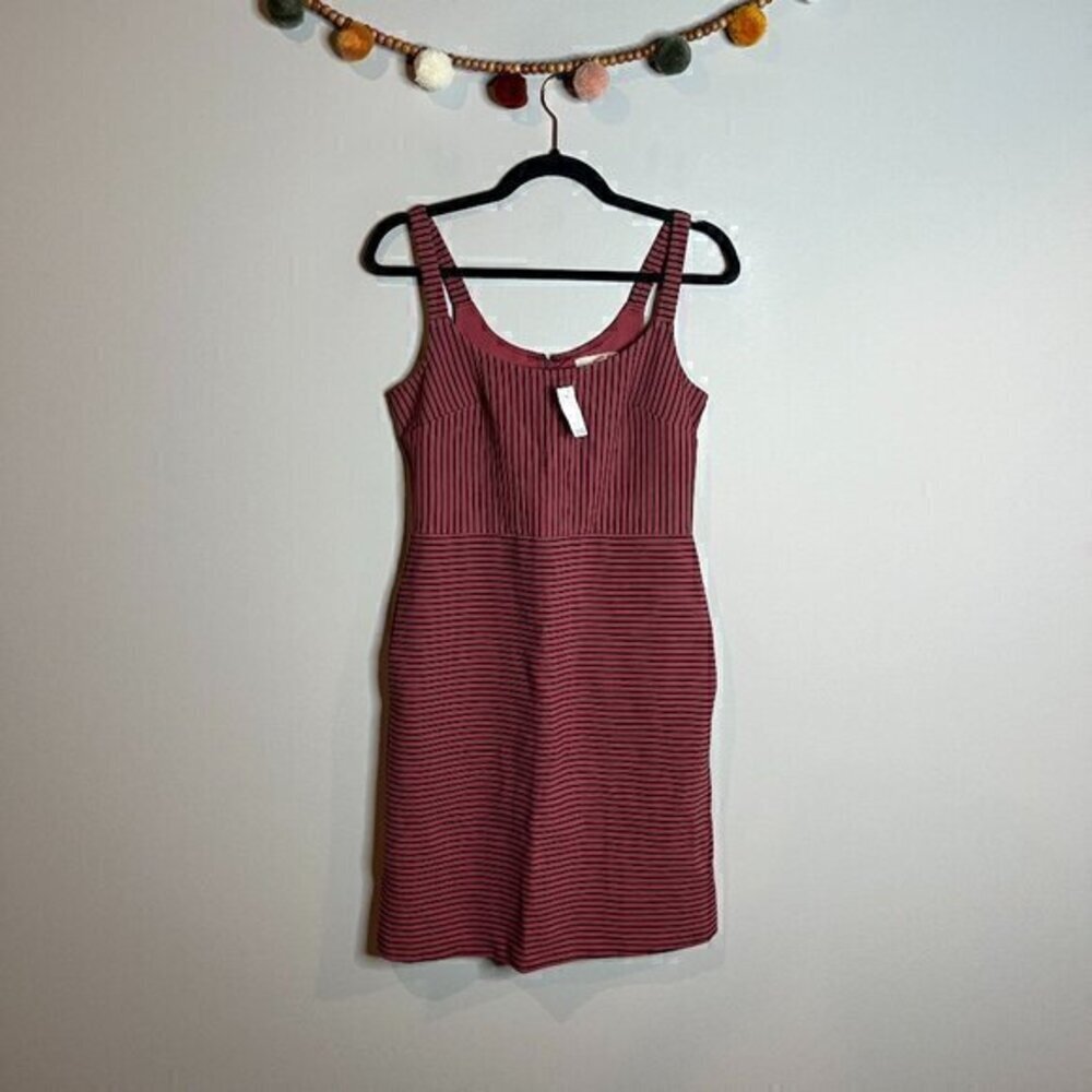 NWT Loft mauve and black striped mini dress